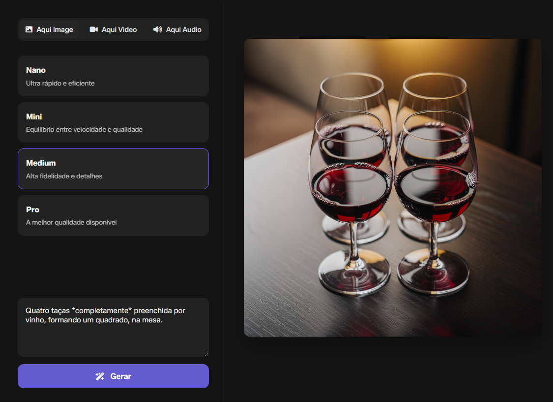 Interface do Aqui Studio